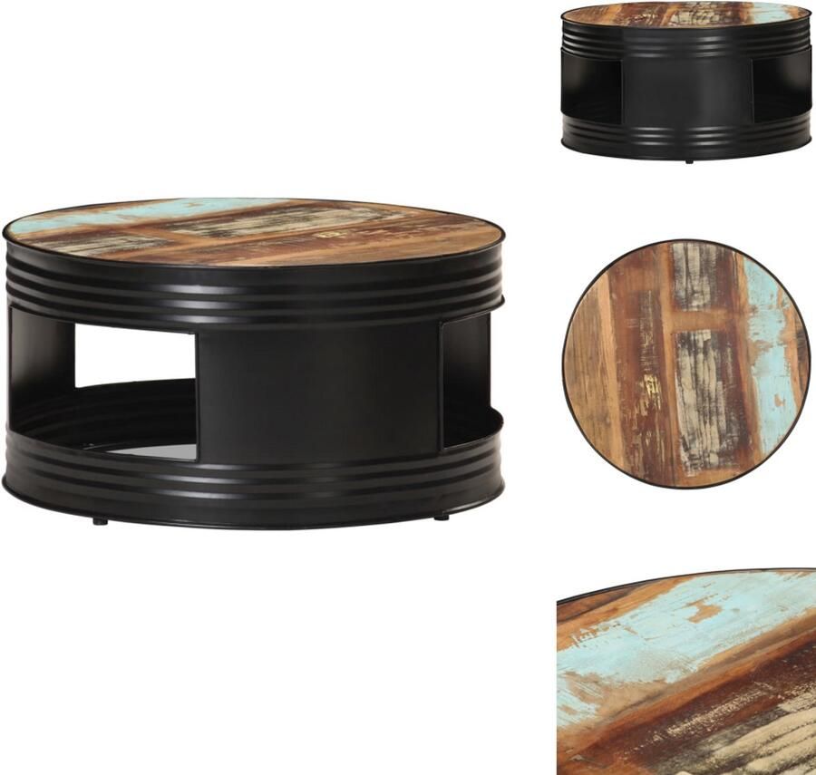 VidaXL Salontafel Salontafels Koffie Tafel Koffie Tafels Salontafel 68x68x36 cm massief gerecycled hout zwart