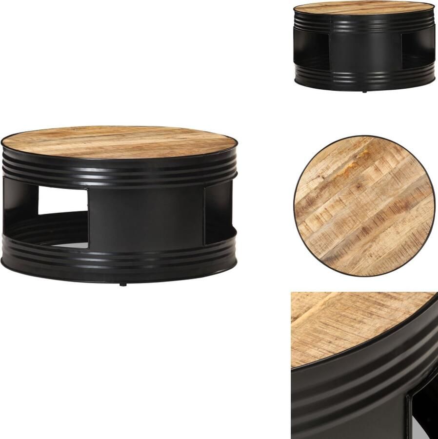 VidaXL Salontafel Salontafels Koffie Tafel Koffie Tafels Salontafel 68x68x36 cm massief ruw mangohout zwart