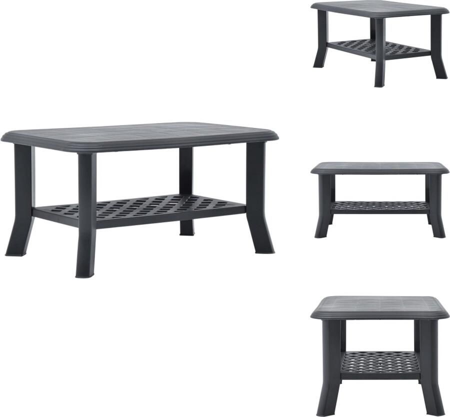 VidaXL Salontafel Salontafels Koffie Tafel Koffie Tafels Salontafel 90x60x46 cm kunststof antraciet