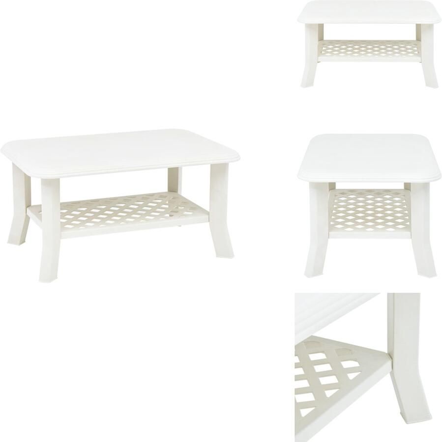 VidaXL Salontafel Salontafels Koffie Tafel Koffie Tafels Salontafel 90x60x46 cm kunststof wit