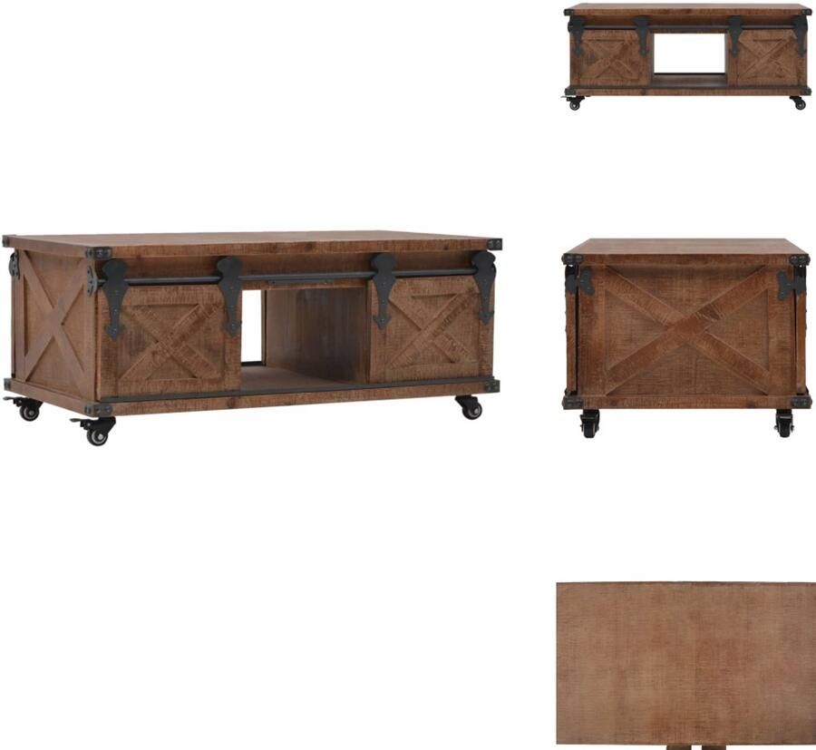 VidaXL Salontafel Salontafels Koffie Tafel Koffie Tafels Salontafel 91x51x38 cm massief vurenhout bruin