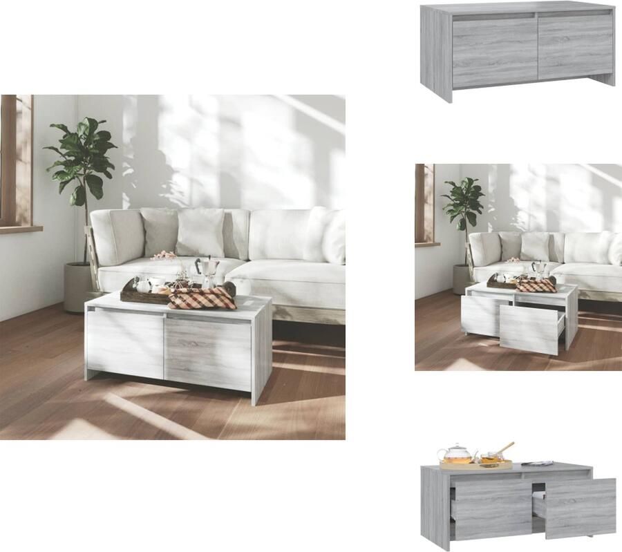 VidaXL Salontafel Salontafels Koffie Tafel Salon Tafel Salontafel 90x50x41 5 cm bewerkt hout grijs sonoma eikenkleurig