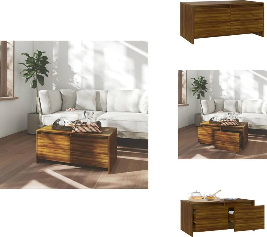 VidaXL Salontafel Salontafels Koffie Tafel Salon Tafel Salontafel 90x50x41 5 cm bewerkt hout bruin eikenkleur
