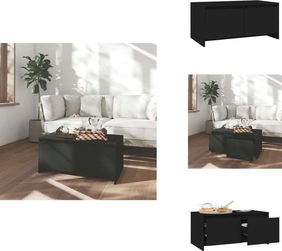 VidaXL Salontafel Salontafels Koffie Tafel Salon Tafel Salontafel 90x50x41 5 cm bewerkt hout zwart