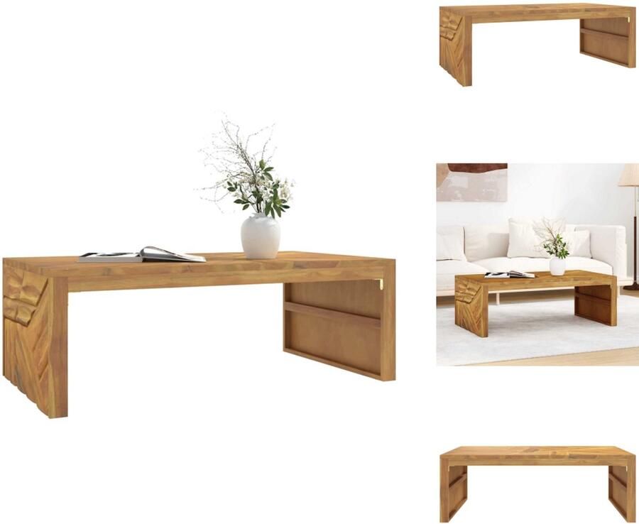 VidaXL Salontafel Salontafels Koffietafel Eindtafel Wandtafel 110x60x38 cm massief teakhout