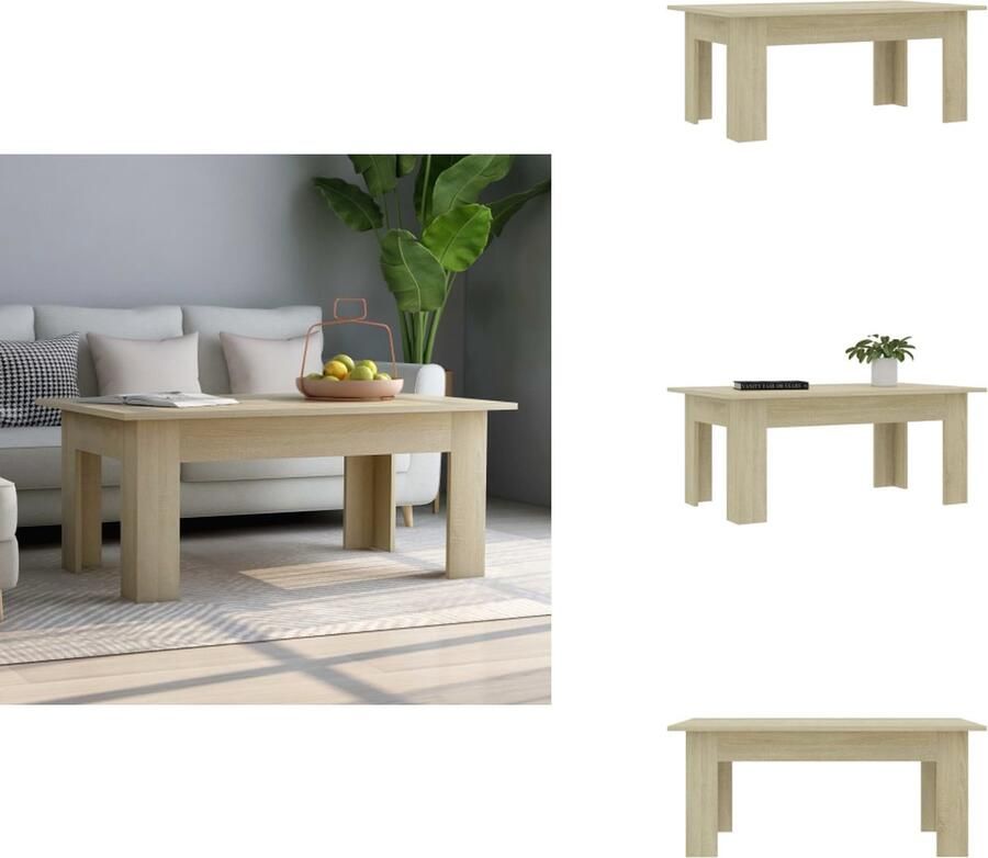 VidaXL Salontafel Salontafels Koffietafel Koffietafels Salontafel 100x60x42 cm bewerkt hout sonoma eikenkleurig