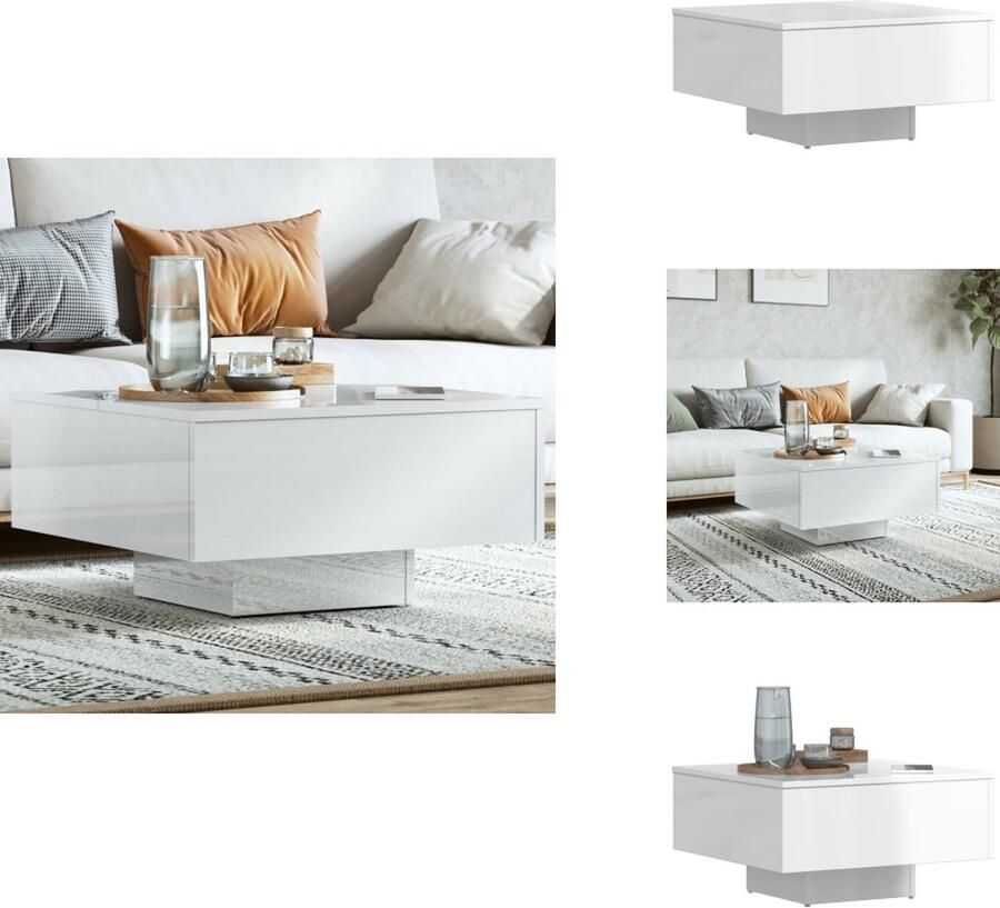 VidaXL Salontafel Salontafels Koffietafel Koffietafels Salontafel 60x60x31 5 cm bewerkt hout hoogglans wit