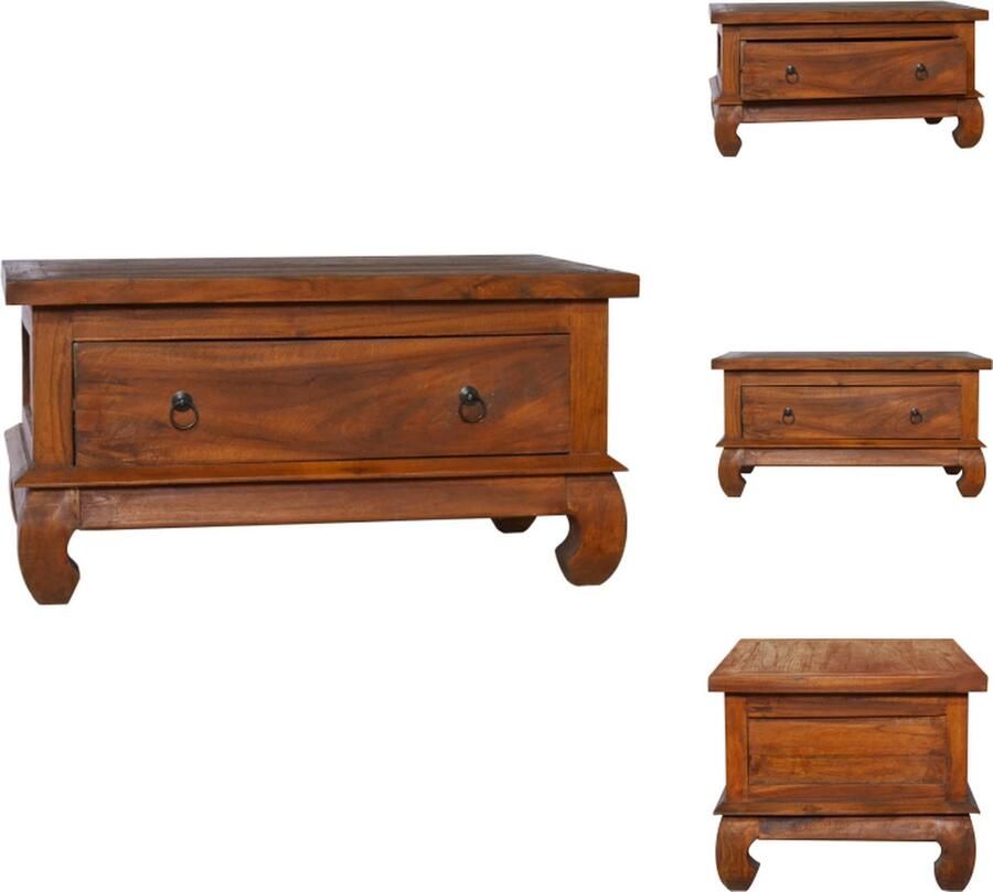 VidaXL Salontafel Salontafels Koffietafel Koffietafels Salontafel 80x50x40 cm massief teakhout