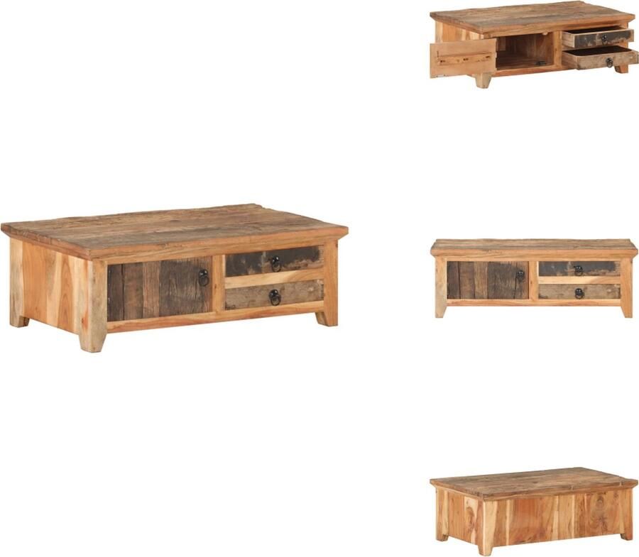 VidaXL Salontafel Salontafels Koffietafel Koffietafels Salontafel 90x50x31 cm massief gerecycled hout