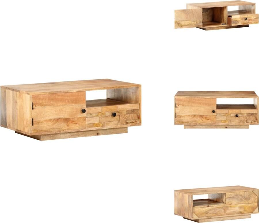 VidaXL Salontafel Salontafels Koffietafel Koffietafels Salontafel 90x50x35 cm massief mangohout