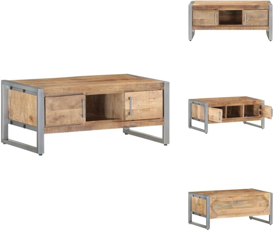 VidaXL Salontafel Salontafels Koffietafel Koffietafels Salontafel 95x50x40 cm ruw mangohout