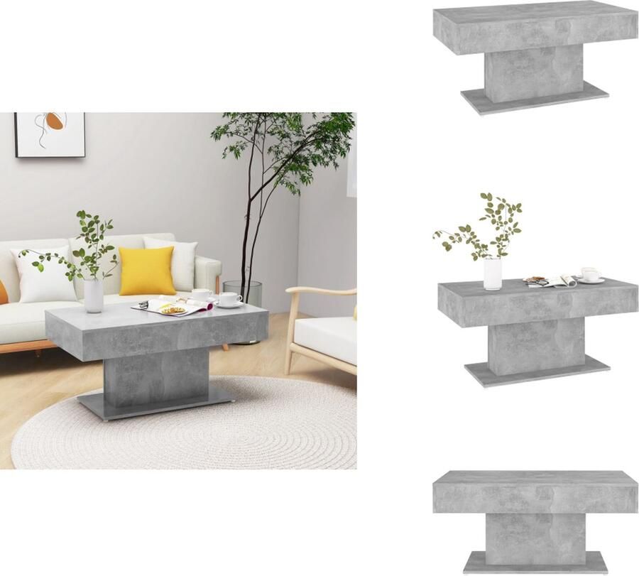 VidaXL Salontafel Salontafels Koffietafel Koffietafels Salontafel 96x50x45 cm bewerkt hout betongrijs
