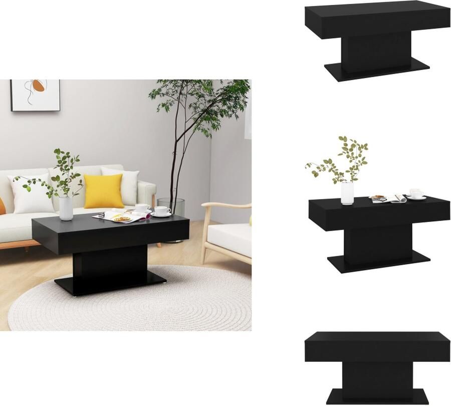 VidaXL Salontafel Salontafels Koffietafel Koffietafels Salontafel 96x50x45 cm bewerkt hout zwart