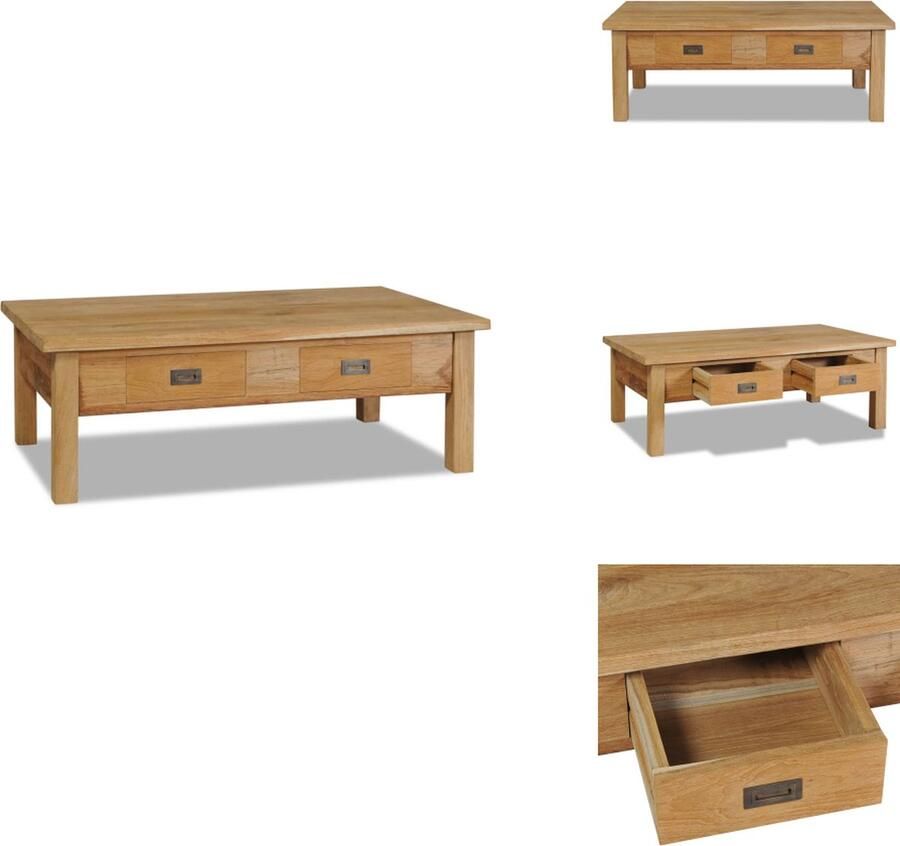 VidaXL Salontafel Salontafels Koffietafel Koffietafels Salontafel massief teakhout 100x60x35 cm
