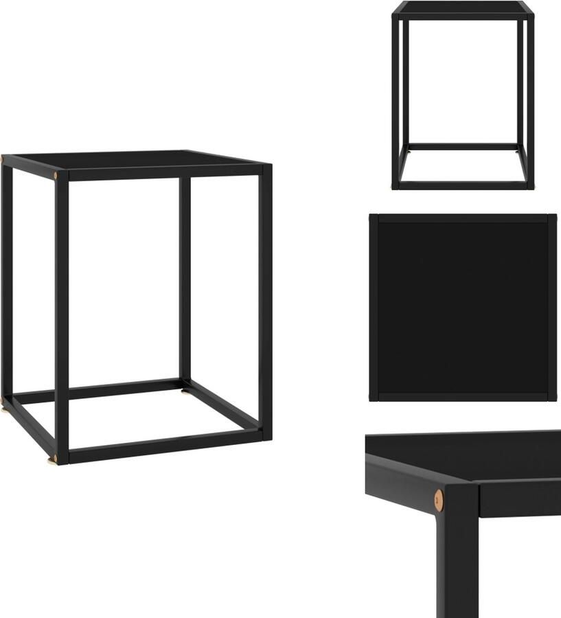 VidaXL Salontafel Salontafels Koffietafel Koffietafels Salontafel met zwart glas 40x40x50 cm zwart