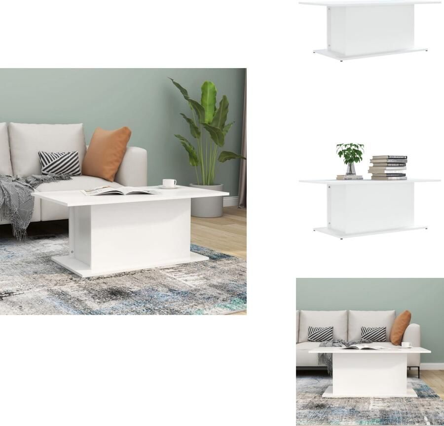 VidaXL Salontafel Salontafels Koffietafel Woonkamertafel Salontafel 102x55 5x40 cm bewerkt hout witr
