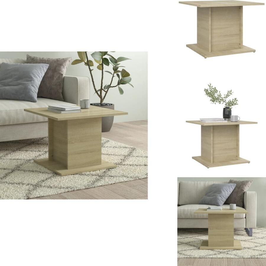 VidaXL Salontafel Salontafels Koffietafel Woonkamertafel Salontafel 55 5x55 5x40 cm bewerkt hout sonoma eikenkleurig