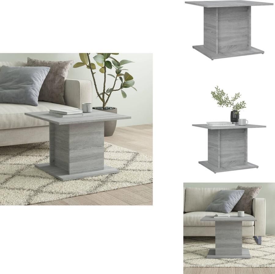 VidaXL Salontafel Salontafels Koffietafel Woonkamertafel Salontafel 55 5x55 5x40 cm bewerkt hout grijs sonoma eikenkleur