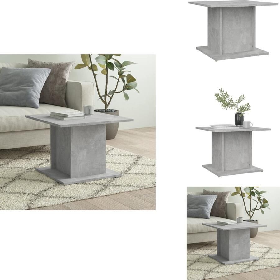VidaXL Salontafel Salontafels Koffietafel Woonkamertafel Salontafel 55 5x55 5x40 cm bewerkt hout betongrijs