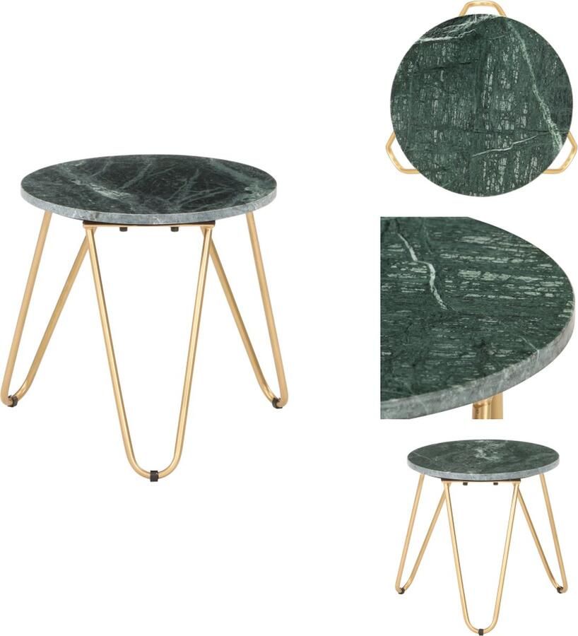 VidaXL Salontafel Salontafels Salon Tafel Salon Tafels Salontafel 40x40x40 cm echt steen met marmeren textuur groen
