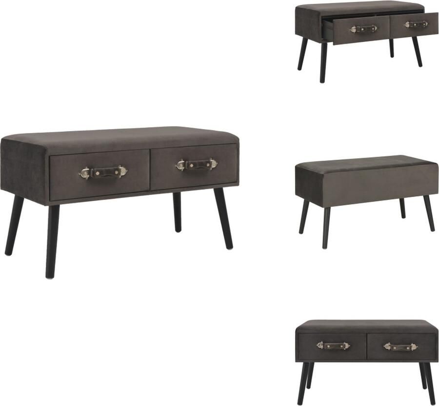 VidaXL Salontafel Salontafels Salon Tafel Salon Tafels Salontafel 80x40x46 cm fluweel grijs