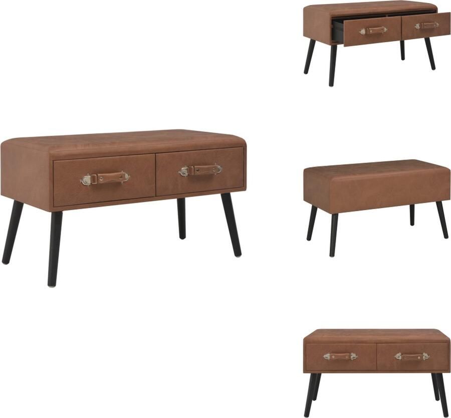 VidaXL Salontafel Salontafels Salon Tafel Salon Tafels Salontafel 80x40x46 cm kunstleer donkerbruin