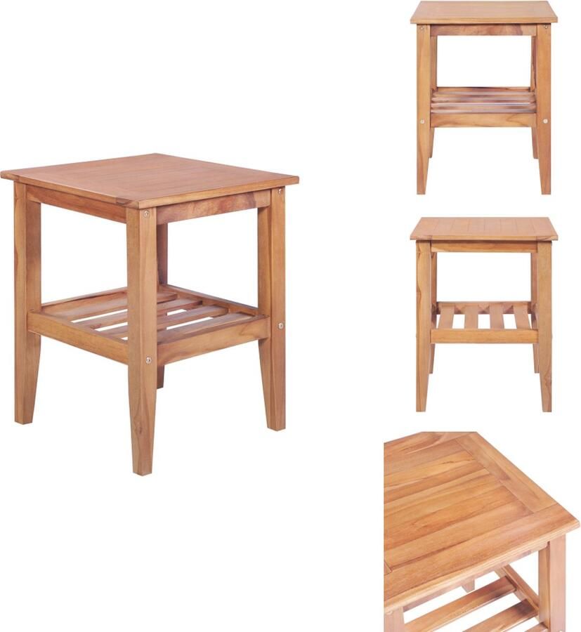 VidaXL Salontafel Salontafels Salon Tafel Salon Tafels Salontafel vierkant 40x40x50 cm massief teakhout