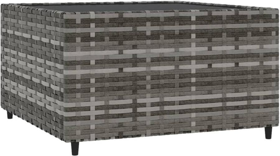 VidaXL Salontafel Salontafels Salon Tafel Tuintafel Salontafel tuin vierkant 50x50x30 cm poly rattan grijs