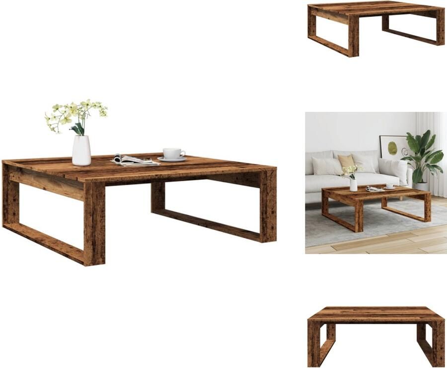 VidaXL Salontafel Salontafels Tafel Bijzettafel Salontafel 100x100x35 cm bewerkt hout oude houtkleurig