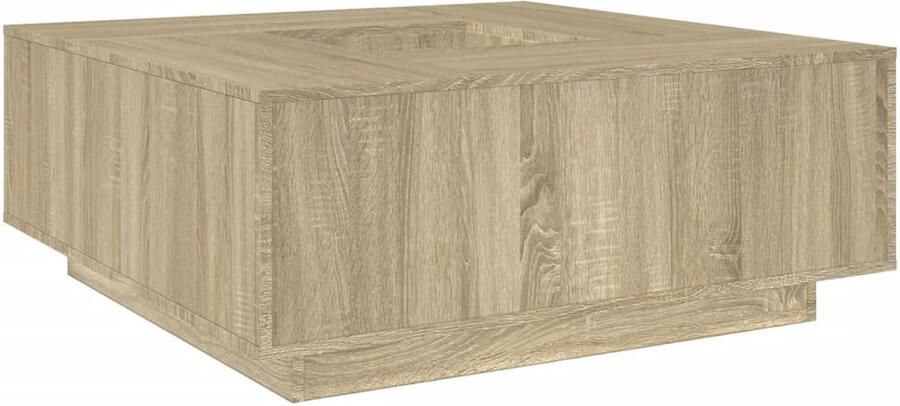 The Living Store Salontafel 100x100x40 cm bewerkt hout sonoma eikenkleurig Salontafel Houten Salontafel Sonomaplank Eik Meubels Tv Tafeltje