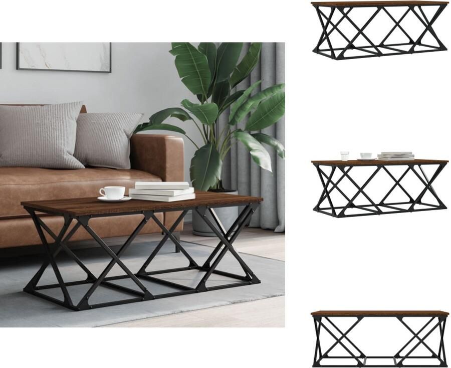 VidaXL Salontafel Salontafels Tafel Bijzettafel Salontafel 100x49x40 cm bewerkt hout bruin eikenkleur