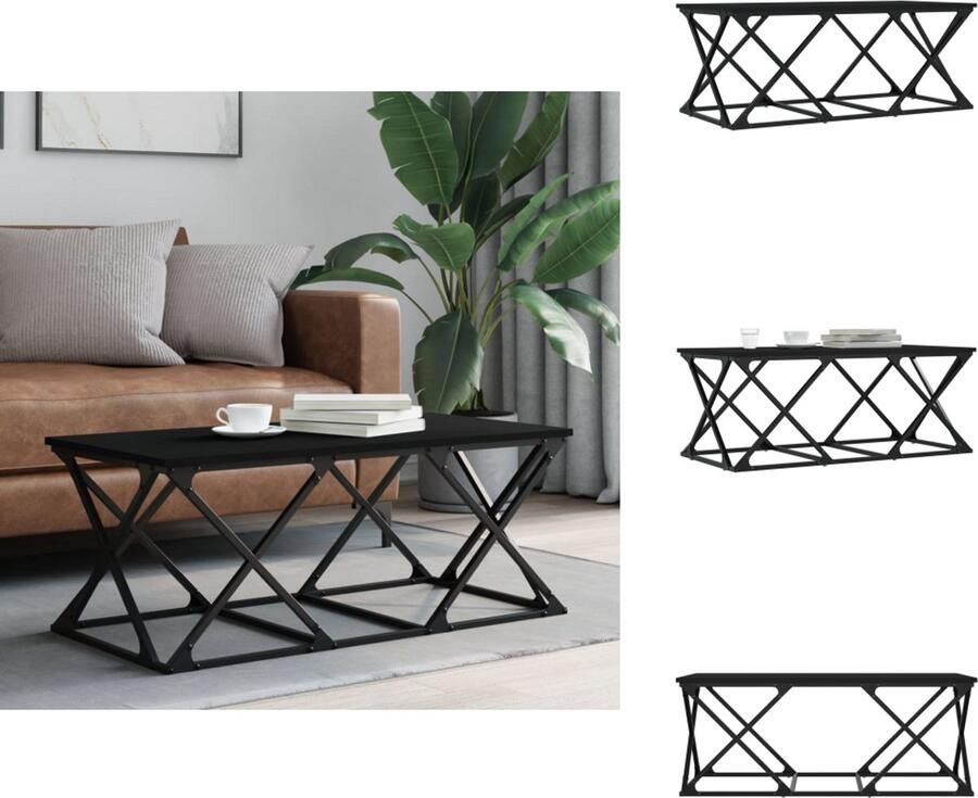 VidaXL Salontafel Salontafels Tafel Bijzettafel Salontafel 100x49x40 cm bewerkt hout zwart