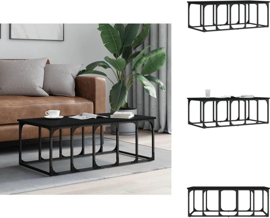 VidaXL Salontafel Salontafels Tafel Bijzettafel Salontafel 100x50x35 5 cm bewerkt hout zwart