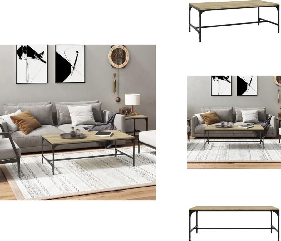 VidaXL Salontafel Salontafels Tafel Bijzettafel Salontafel 100x50x35 cm bewerkt hout sonoma eikenkleurig
