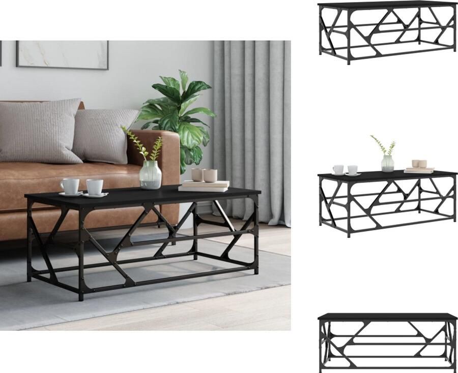 VidaXL Salontafel Salontafels Tafel Bijzettafel Salontafel 100x50x40 cm bewerkt hout zwart eikenkleurig