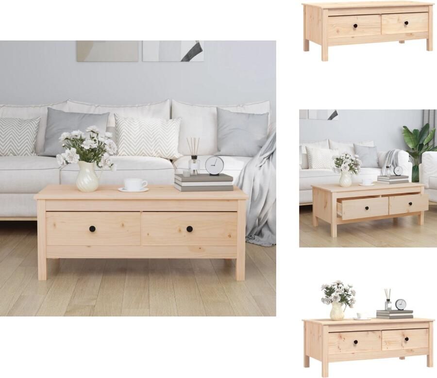 VidaXL Salontafel Salontafels Tafel Bijzettafel Salontafel 100x50x40 cm massief grenenhout