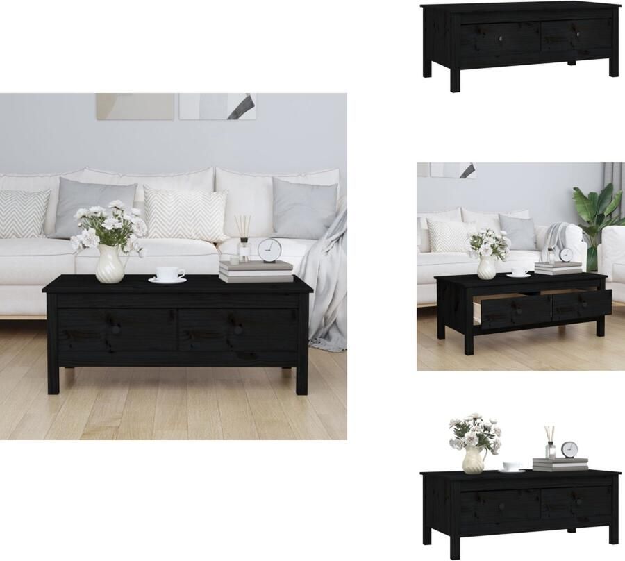 VidaXL Salontafel Salontafels Tafel Bijzettafel Salontafel 100x50x40 cm massief grenenhout zwart