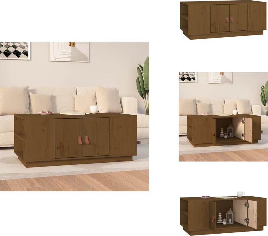 VidaXL Salontafel Salontafels Tafel Bijzettafel Salontafel 100x50x41 cm massief grenenhout honingbruin