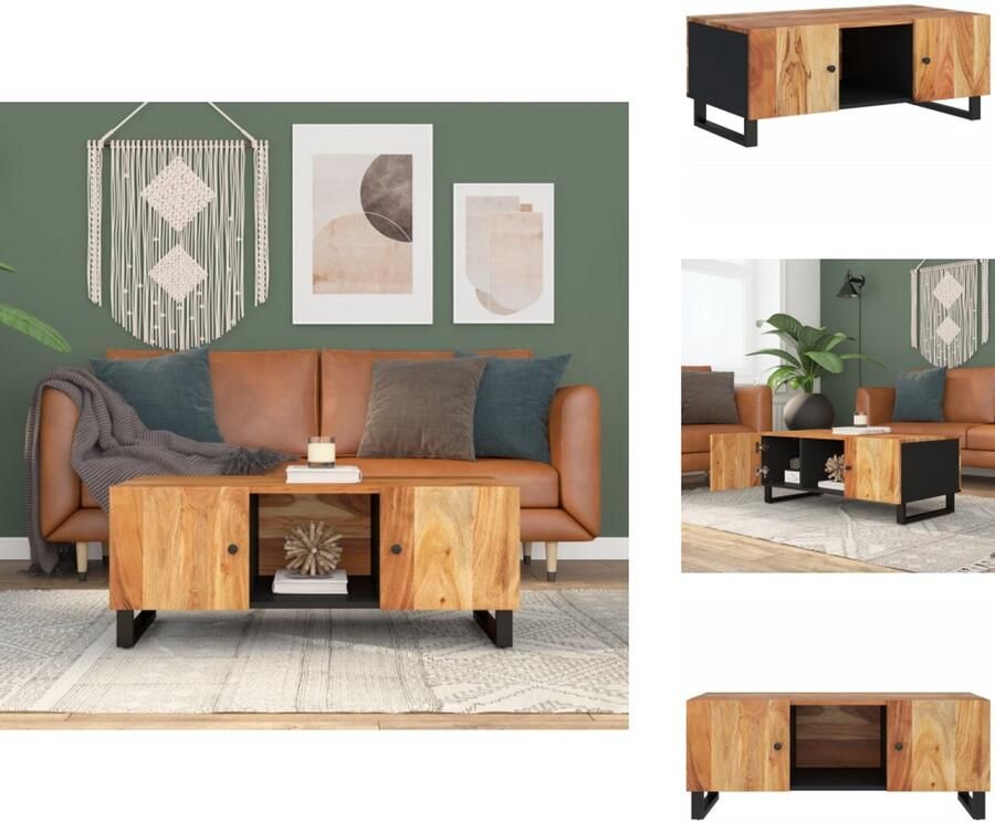 VidaXL Salontafel Salontafels Tafel Bijzettafel Salontafel 100x54x40 cm massief acaciahout en bewerkt hout