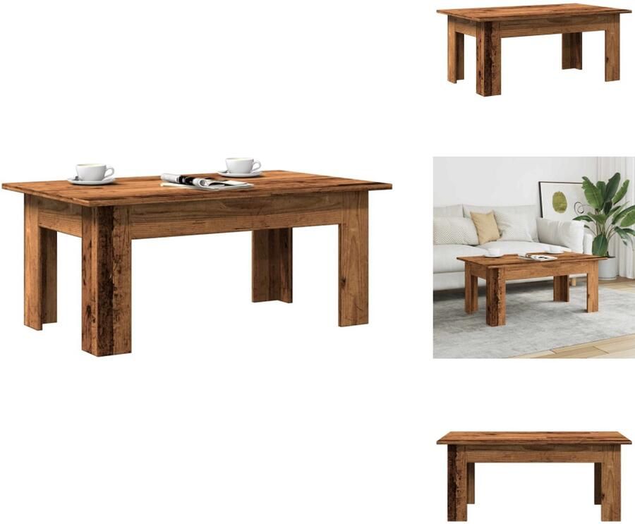 VidaXL Salontafel Salontafels Tafel Bijzettafel Salontafel 100x60x42 cm bewerkt hout oud houtkleurig