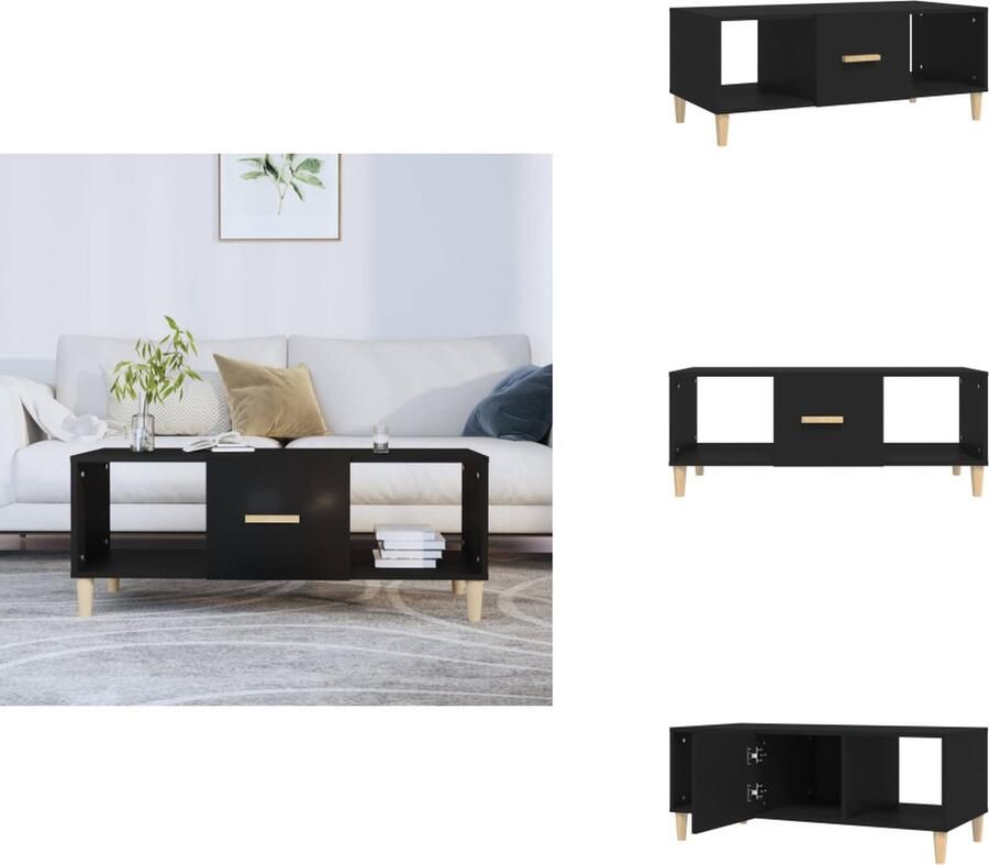 VidaXL Salontafel Salontafels Tafel Bijzettafel Salontafel 102x50x40 cm bewerkt hout zwart