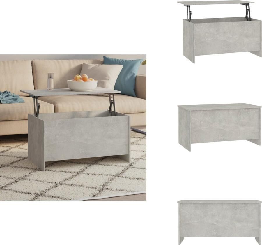 VidaXL Salontafel Salontafels Tafel Bijzettafel Salontafel 102x55 5x52 5 cm bewerkt hout betongrijs