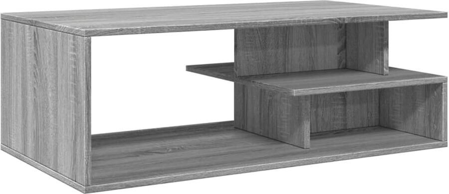 VidaXL Salontafel 102x55x35 cm bewerkt hout grijs sonoma eikenkleurig Salontafel Salontafels Tafel Bijzettafel