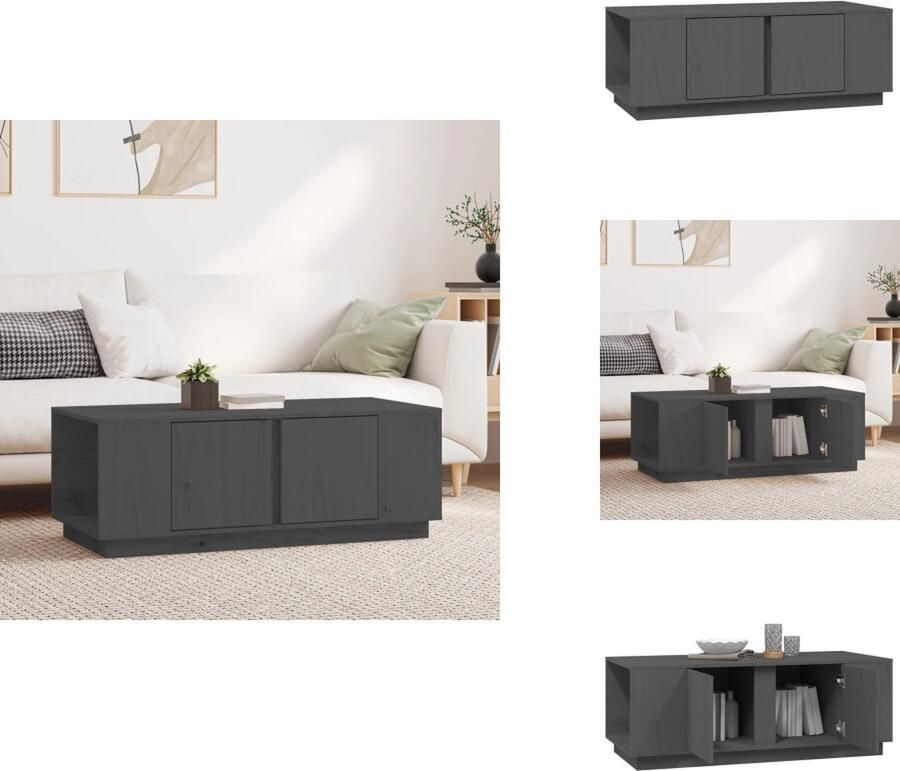 VidaXL Salontafel Salontafels Tafel Bijzettafel Salontafel 110x50x40 cm massief grenenhout grijs