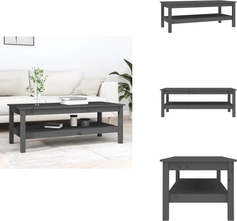 VidaXL Salontafel Salontafels Tafel Bijzettafel Salontafel 110x50x40 cm massief grenenhout grijs