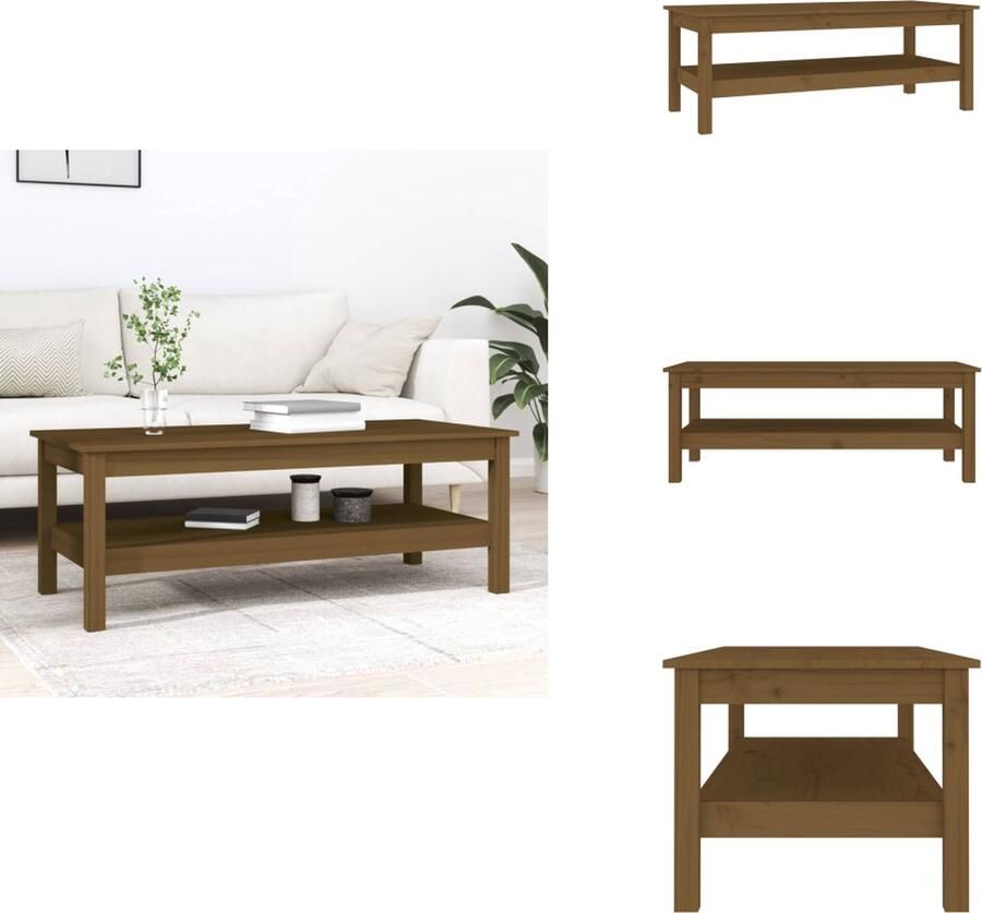 VidaXL Salontafel Salontafels Tafel Bijzettafel Salontafel 110x50x40 cm massief grenenhout honingbruin