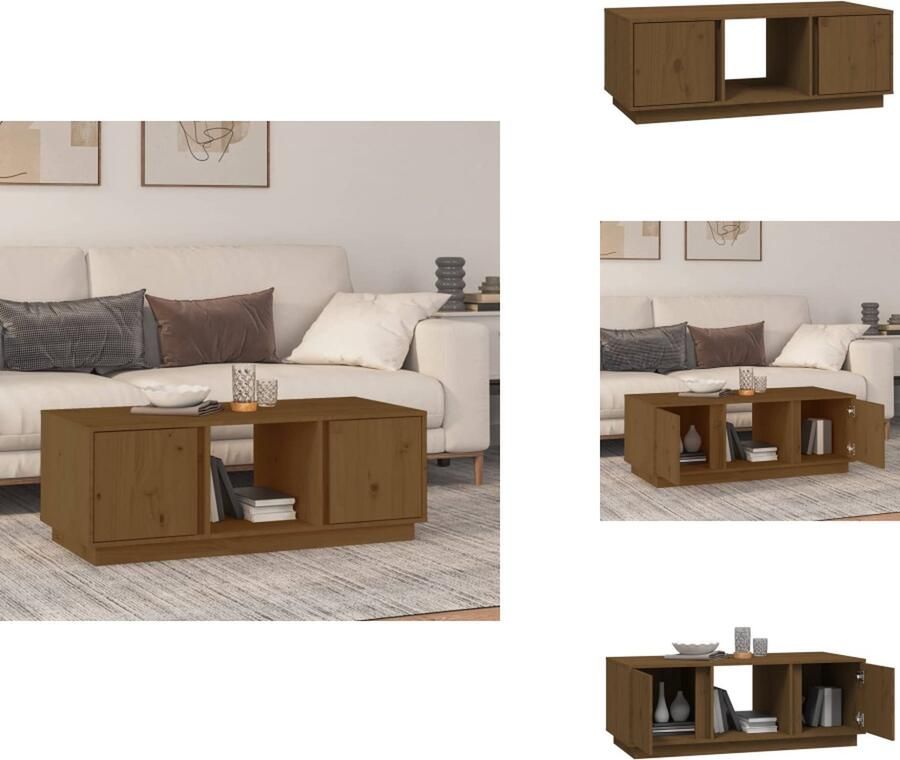 VidaXL Salontafel Salontafels Tafel Bijzettafel Salontafel 110x50x40 cm massief grenenhout honingbruin - Foto 2