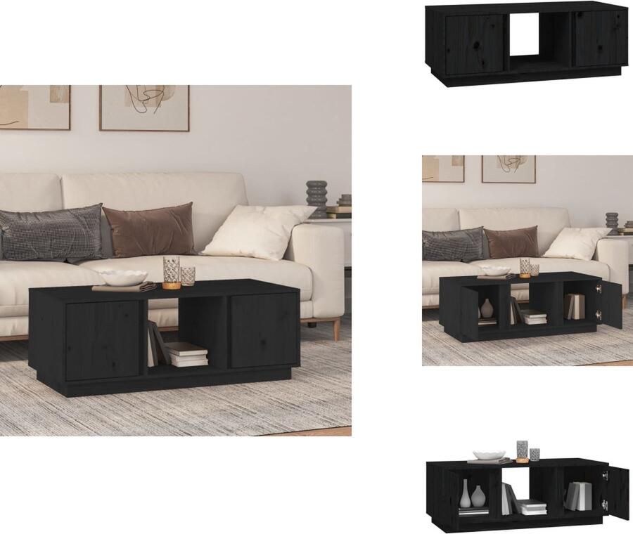 VidaXL Salontafel Salontafels Tafel Bijzettafel Salontafel 110x50x40 cm massief grenenhout zwart