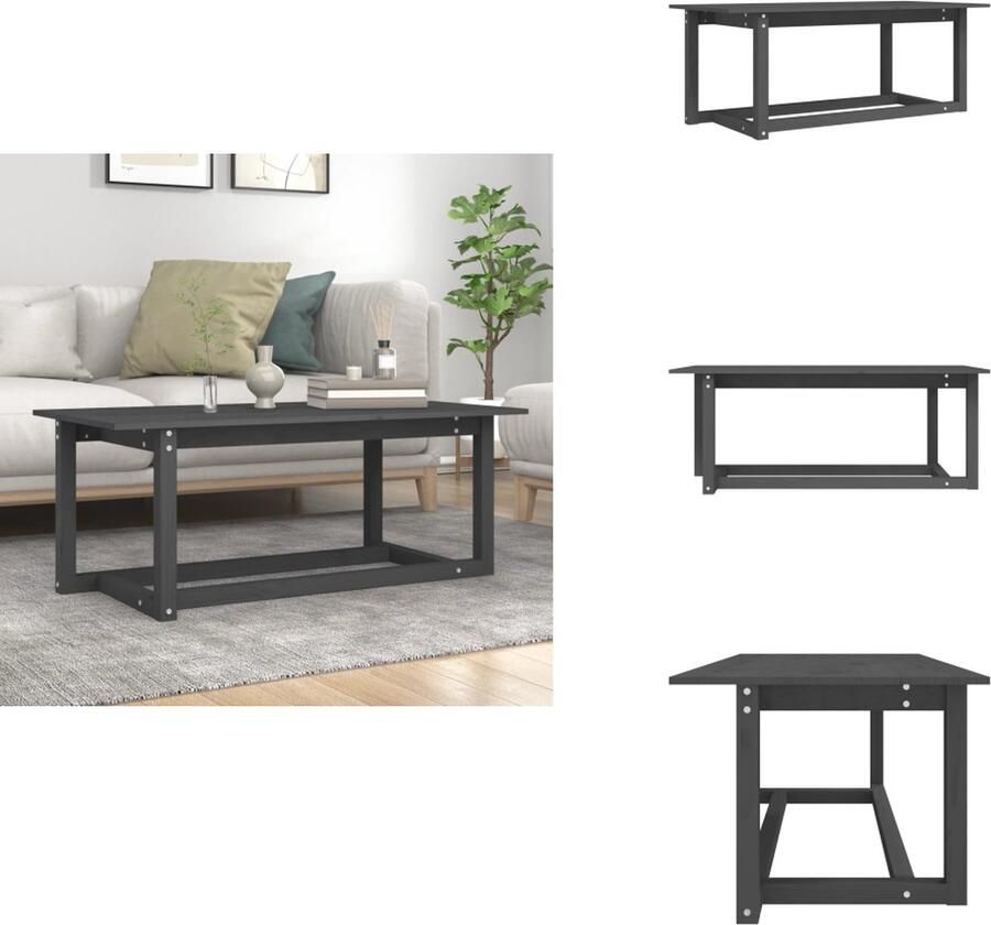 VidaXL Salontafel Salontafels Tafel Bijzettafel Salontafel 110x55x45 cm massief grenenhout grijs