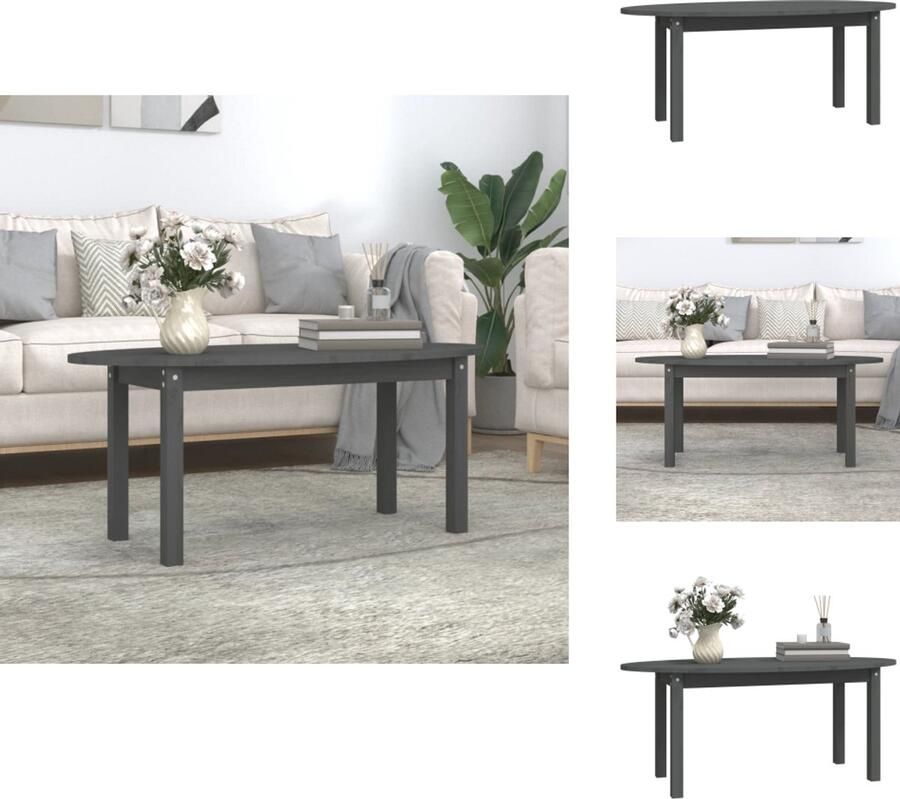 VidaXL -Salontafel-110x55x45-cm-massief-grenenhout-grijs - Foto 4